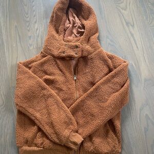 Anthropologie Porridge Clothing Brown Sherpa Jacket SLIGHTLY USED XS